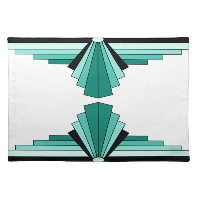 Art Deco Pattern in Greens Placemat (Front)