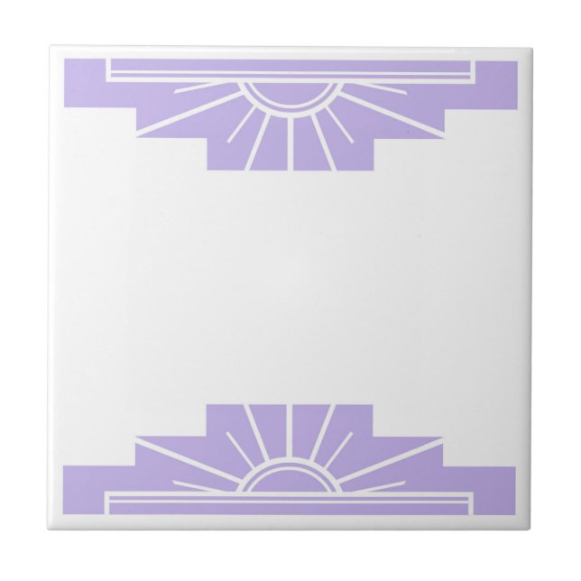 Art Deco Pattern in Lilac Ceramic Tile (Front)