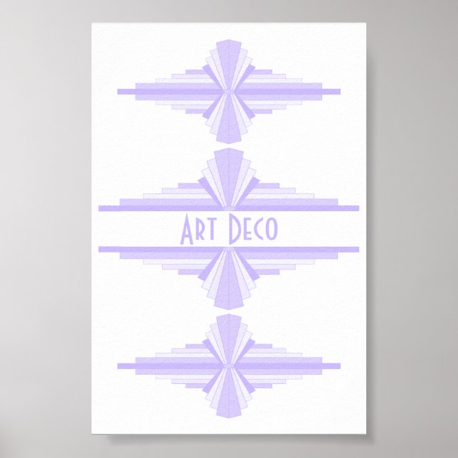 Art Deco Pattern in Lilac Poster (Front)