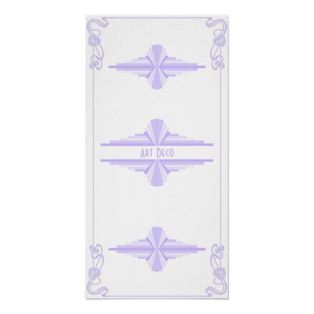 Art Deco Pattern in Lilac Poster (Front)