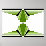 Art Deco Pattern in Limes Poster<br><div class="desc">This pattern is based on classic art deco shapes.</div>