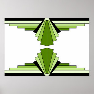 Art Deco Pattern in Limes Poster