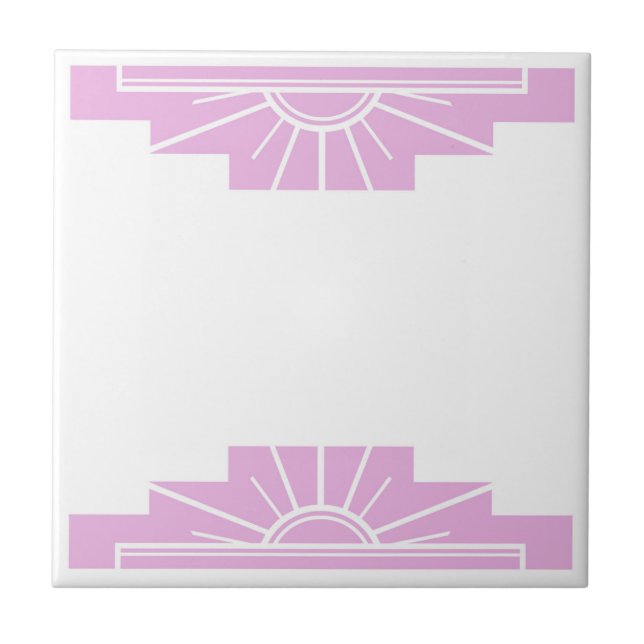 Art Deco Pattern in Pink Ceramic Tile (Front)