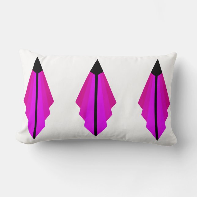 Art Deco Pattern in Pinks Lumbar Pillow (Front)
