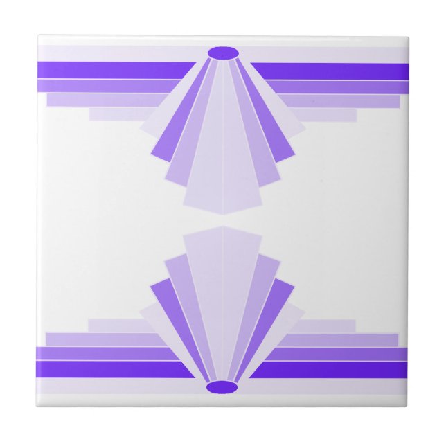 Art Deco Pattern in Purple Ceramic Tile (Front)