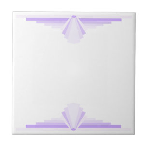 Art Deco Pattern in Purples Ceramic Tile