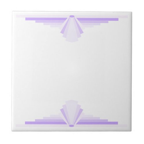 Art Deco Pattern in Purples Ceramic Tile