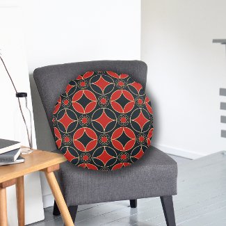 art deco pattern in red and black