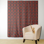 art deco pattern  in red & black tapestry<br><div class="desc">A pattern in red and black with an art deco influence. Alma Wad's modern interpretation of a timeless geometric pattern. This  extra large tapestry  can now be personalized with your own initials,  text,  or logo.</div>