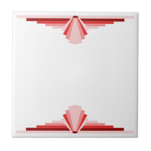Art Deco Pattern in Red Ceramic Tile