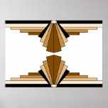 Art Deco Pattern in Tans Poster<br><div class="desc">This pattern is based on classic art deco shapes.</div>