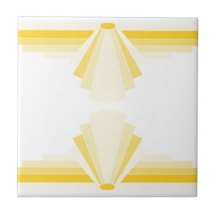 Art Deco Pattern in Yellow Ceramic Tile