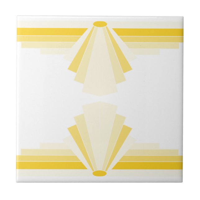 Art Deco Pattern in Yellow Ceramic Tile (Front)