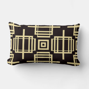 Art Deco Pattern Minimalistic Geometric Design Lumbar Pillow
