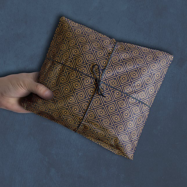 Art Deco Pattern | Navy Blue Gold Tissue Paper (Creator Uploaded)