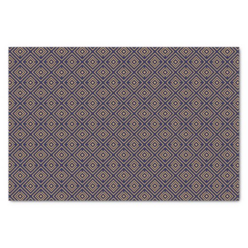 Art Deco Pattern  Navy Blue Gold Tissue Paper