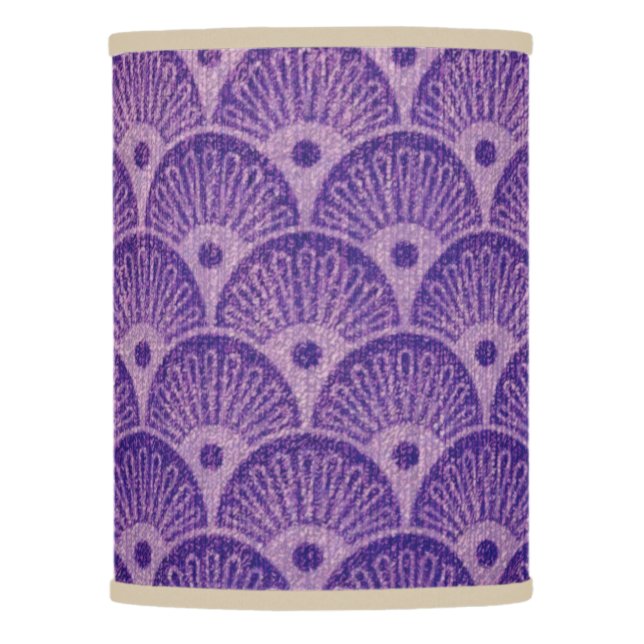 Art deco pattern,Purple fan pattern, belle époque, Lamp Shade (Front)
