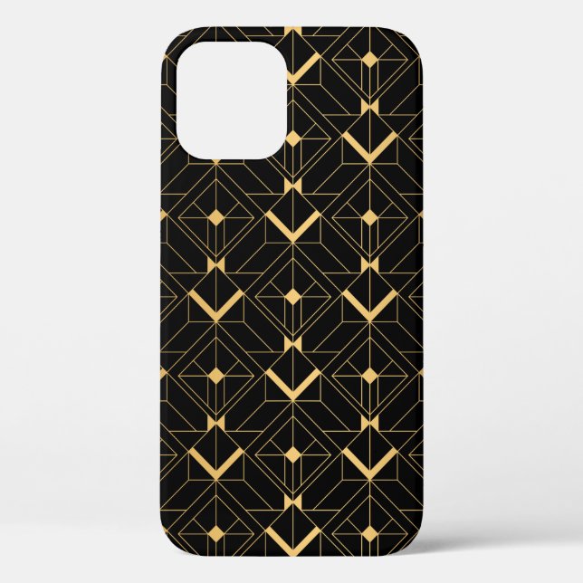 Art Deco Pattern. Seamless black and gold backgrou Case-Mate iPhone Case (Back)