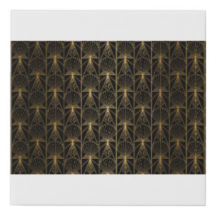 Art Deco Pattern. Seamless black and gold backgrou Faux Canvas Print
