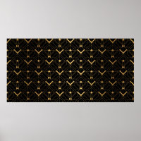 Art Deco Pattern. Seamless black and gold backgrou