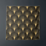 Art Deco Pattern. Seamless black and gold backgrou Tapestry<br><div class="desc">Art Deco Pattern. Seamless black and gold background. Metallic shells or scales lace ornament. Minimalistic geometric design. Vintage lines. 1920-30s motifs. Luxury vintage illustration</div>