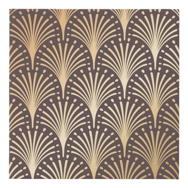 Art Deco Pattern. Seamless golden background. Mini Faux Canvas Print (Front)