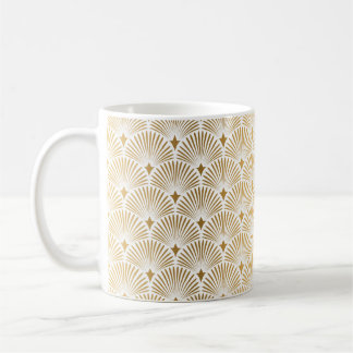 Art Deco Pattern. Seamless white and gold backgrou Coffee Mug