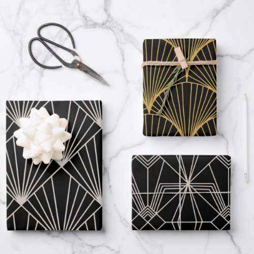 Art Deco Pattern Set Wrapping Paper Sheets