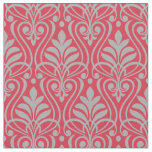 Art Deco Pattern - Spanish Gray on Paradise Pink Fabric