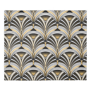 Art Deco pattern. Vintage gold black white backgro Duvet Cover