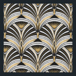Art Deco pattern. Vintage gold black white backgro Faux Canvas Print<br><div class="desc">Art Deco pattern. Vintage gold black white background. Luxury seamless ornament. Roaring twenties motif</div>