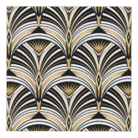 Art Deco pattern. Vintage gold black white backgro