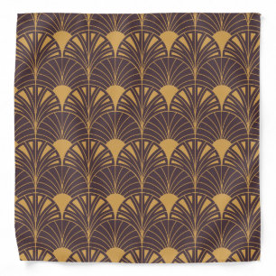 Art Deco pattern with fan-shaped motifs Bandana