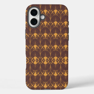 Art Deco pattern with fan-shaped motifs iPhone 16 Plus Case