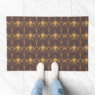 Art Deco pattern with fan-shaped motifs Doormat