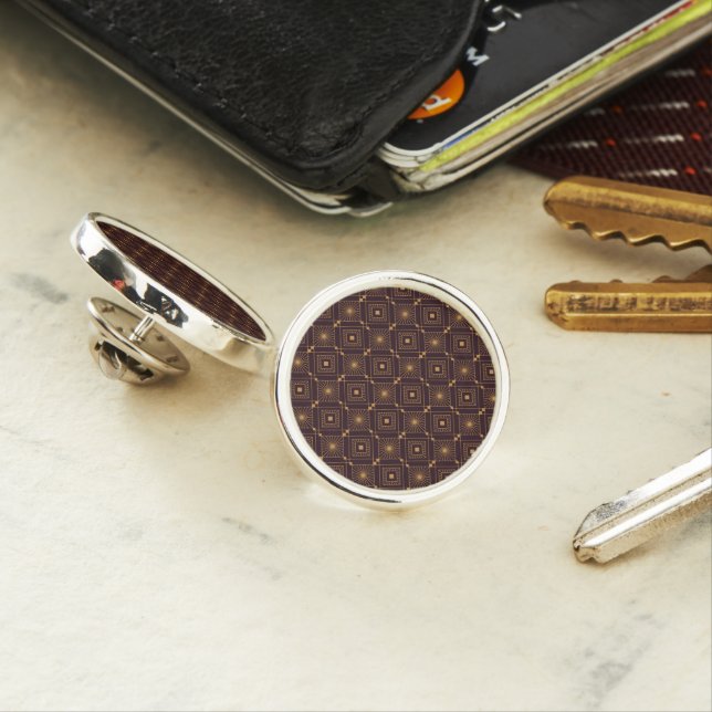 Art Deco pattern with geometric diamond shapes Lapel Pin (In Situ)