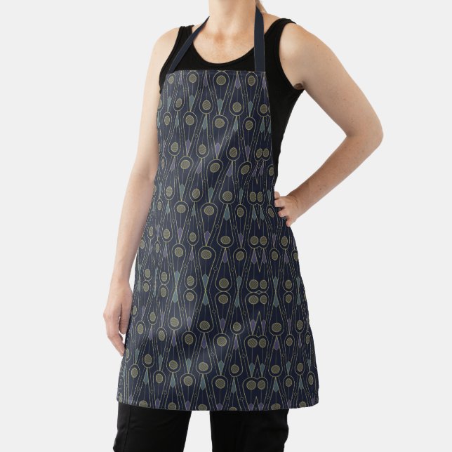 Art Deco pattern with geometric shapes in gold Apron (Insitu)