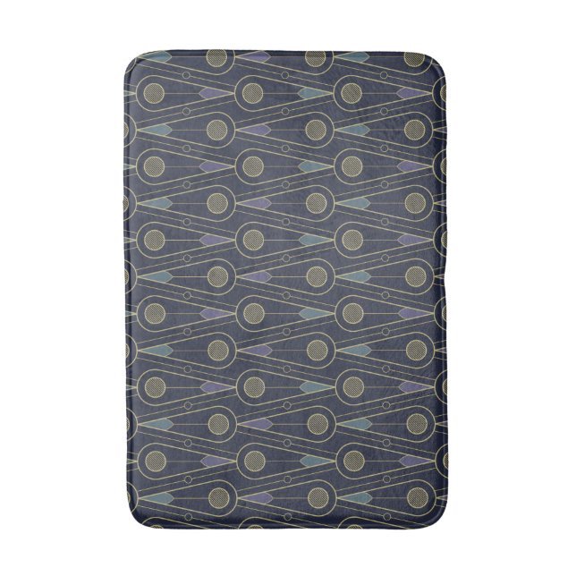 Art Deco pattern with geometric shapes in gold Bath Mat (Front Vertical)