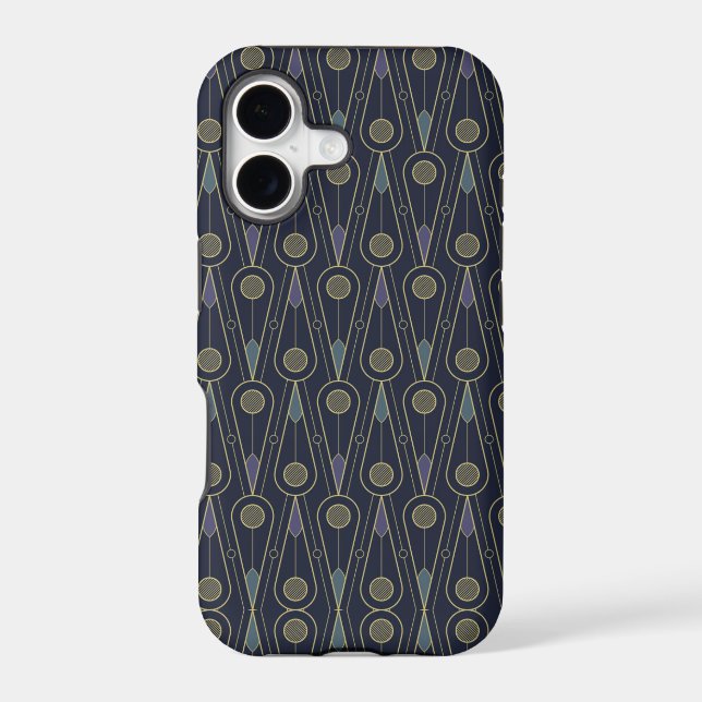 Art Deco pattern with geometric shapes in gold Iphone Case (Back)