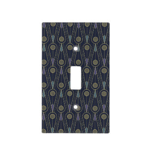 Art Deco pattern with geometric shapes in gold Light Switch Cover