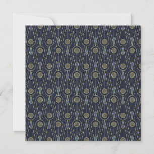 Art Deco pattern with geometric shapes in gold Thank You Card