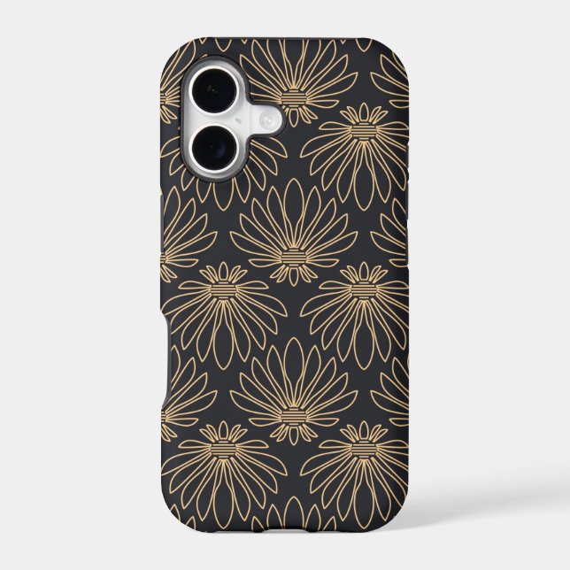 Art Deco pattern with gold floral motifs  iPhone Case (Back)