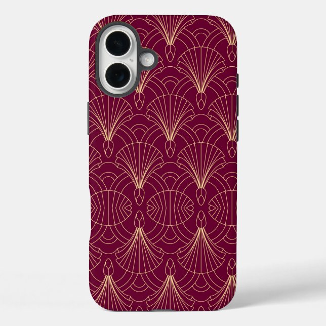 Art Deco pattern with gold geometric fan motifs  Case-Mate iPhone Case (Back)