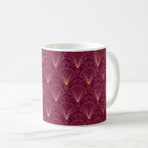 Art Deco pattern with gold geometric fan motifs Coffee Mug