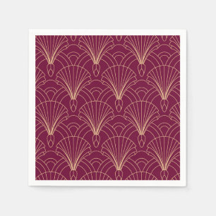 Art Deco pattern with gold geometric fan motifs Napkins
