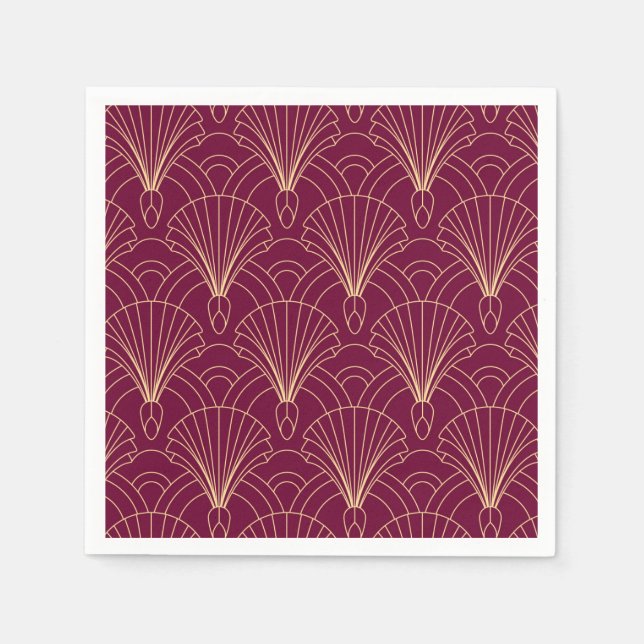 Art Deco pattern with gold geometric fan motifs  Napkins (Front)