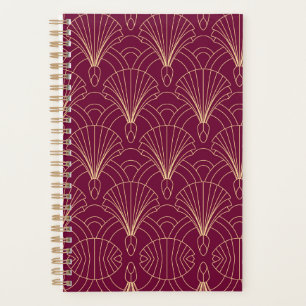 Art Deco pattern with gold geometric fan motifs  Planner