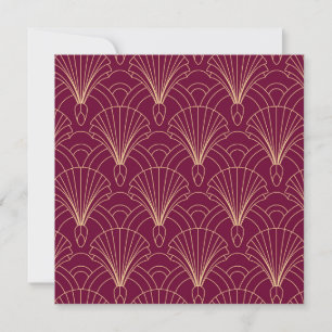 Art Deco pattern with gold geometric fan motifs Thank You Card