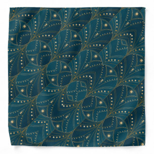 Art Deco pattern with gold geometric shapes Bandana