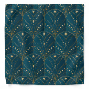 Art Deco pattern with gold geometric shapes Bandana